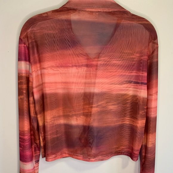 Tie Dye Button Up Crop Top #149 - Picture 4 of 6